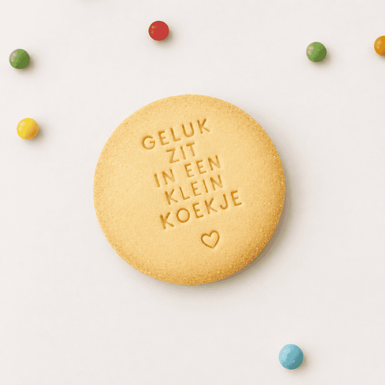 geluk zit in een klein koekje