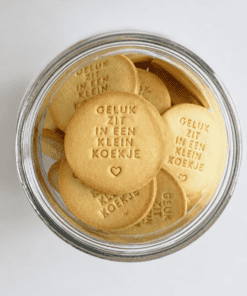 geluk zit in een klein koekje